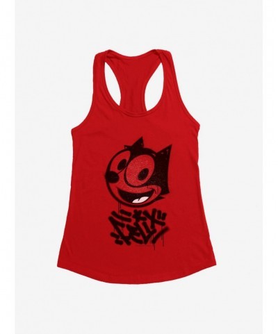 New Arrival Felix The Cat Graffiti Art All Smiles Felix Girls Tank $7.37 Tanks