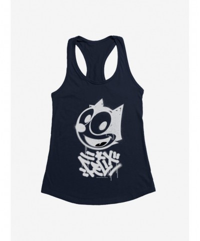 New Arrival Felix The Cat Graffiti Art All Smiles Felix Girls Tank $7.37 Tanks