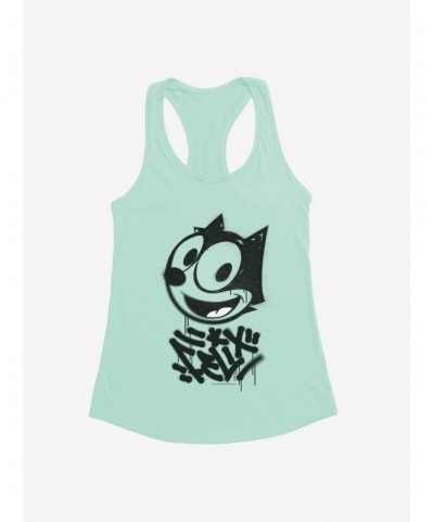 New Arrival Felix The Cat Graffiti Art All Smiles Felix Girls Tank $7.37 Tanks