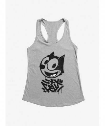 New Arrival Felix The Cat Graffiti Art All Smiles Felix Girls Tank $7.37 Tanks