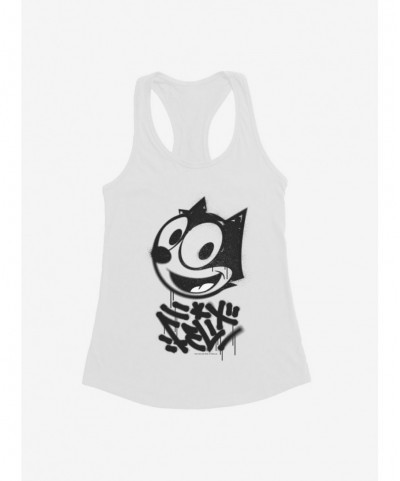 New Arrival Felix The Cat Graffiti Art All Smiles Felix Girls Tank $7.37 Tanks