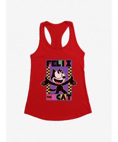 Discount Felix The Cat 90s Checkers Graphic Girls Tank $5.98 Tanks