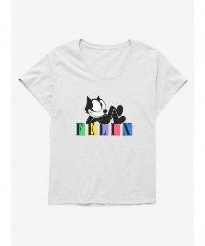 Discount Sale Felix The Cat Laid Back Felix Girls T-Shirt Plus Size $10.87 T-Shirts