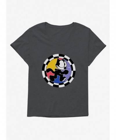 Exclusive Price Felix The Cat Circular Checkers Girls T-Shirt Plus Size $8.55 T-Shirts