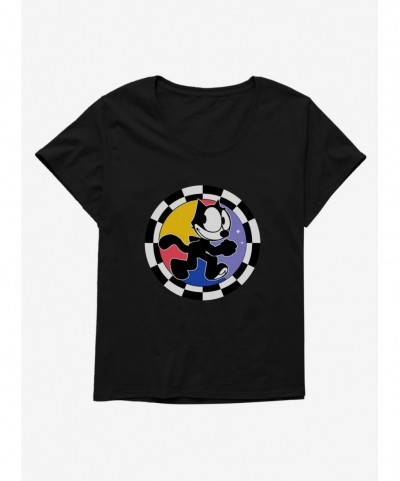 Exclusive Price Felix The Cat Circular Checkers Girls T-Shirt Plus Size $8.55 T-Shirts