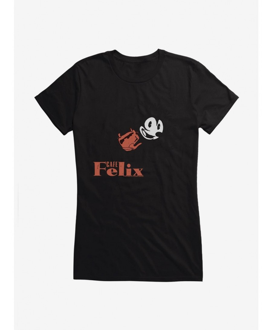 Unique Felix The Cat The Cat Cafe Felix Girls T-Shirt $6.37 T-Shirts