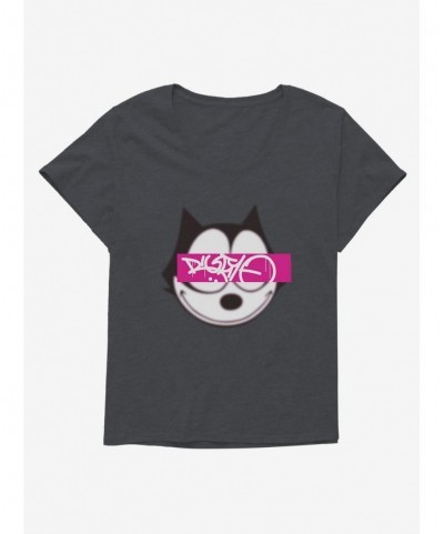 Seasonal Sale Felix The Cat Graffiti Art Text Box Girls T-Shirt Plus Size $11.10 T-Shirts