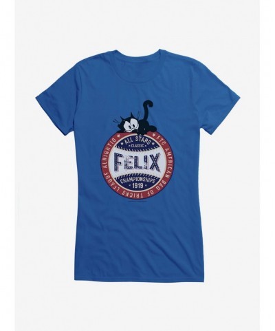 Discount Sale Felix The Cat All Stars Classic Championships 1919 Girls T-Shirt $7.37 T-Shirts