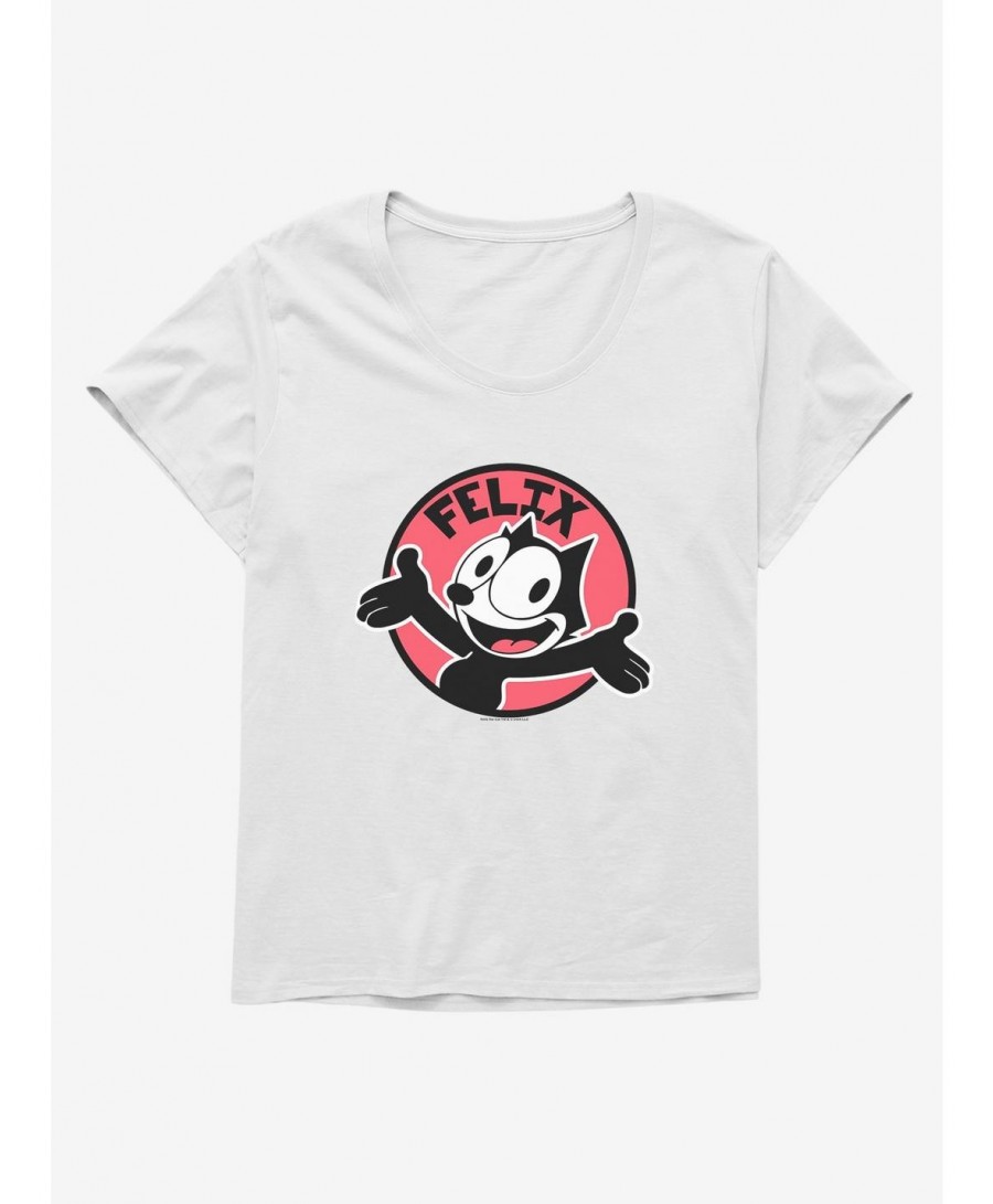 Absolute Discount Felix The Cat Happy Smiles Sticker Graphic Girls T-Shirt Plus Size $8.79 T-Shirts