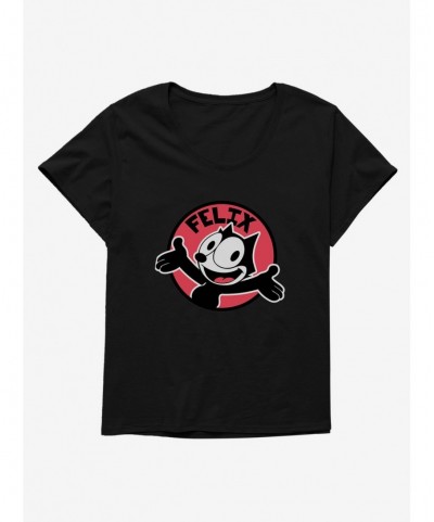 Absolute Discount Felix The Cat Happy Smiles Sticker Graphic Girls T-Shirt Plus Size $8.79 T-Shirts