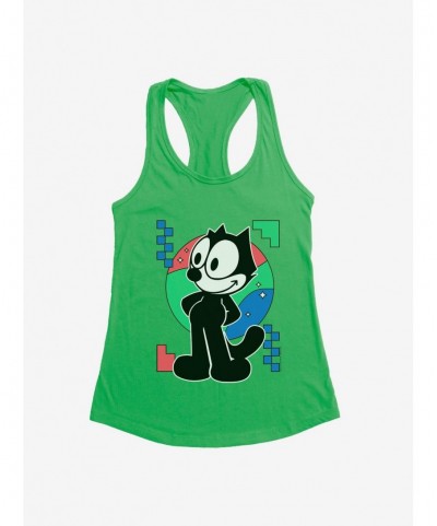 Big Sale Felix The Cat Diamond Stars Portrait Girls Tank $7.57 Tanks