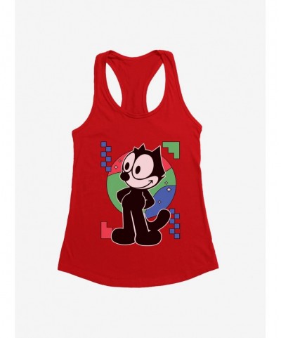 Big Sale Felix The Cat Diamond Stars Portrait Girls Tank $7.57 Tanks