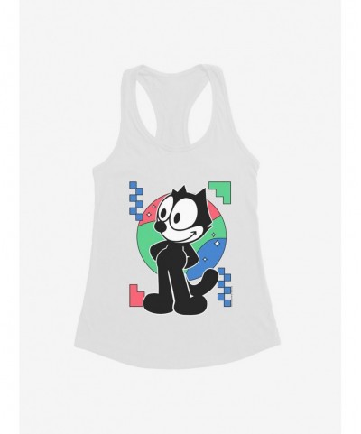 Big Sale Felix The Cat Diamond Stars Portrait Girls Tank $7.57 Tanks