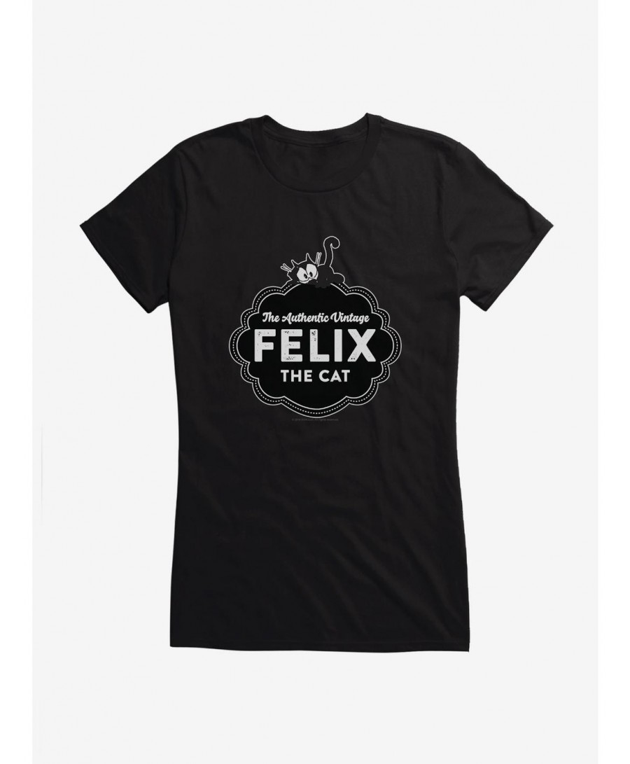 Flash Sale Felix The Cat The Authentic Vintage Girls T-Shirt $8.76 T-Shirts