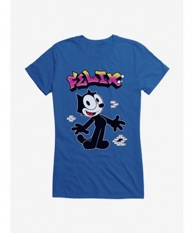 Low Price Felix The Cat Graffiti Art Brick Wall Girls T-Shirt $5.98 T-Shirts