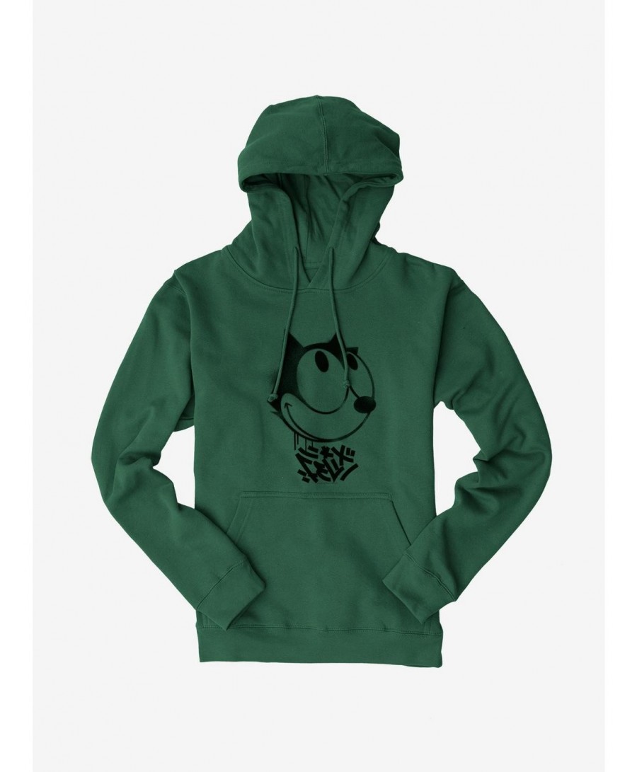 Low Price Felix The Cat Graffiti Art Smiling Felix Hoodie $17.96 Hoodies