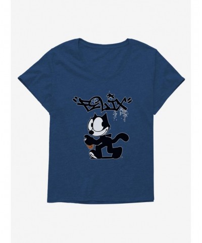 Unique Felix The Cat Spray Painting Felix Girls T-Shirt Plus Size $11.33 T-Shirts