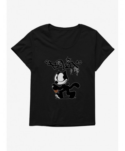 Unique Felix The Cat Spray Painting Felix Girls T-Shirt Plus Size $11.33 T-Shirts