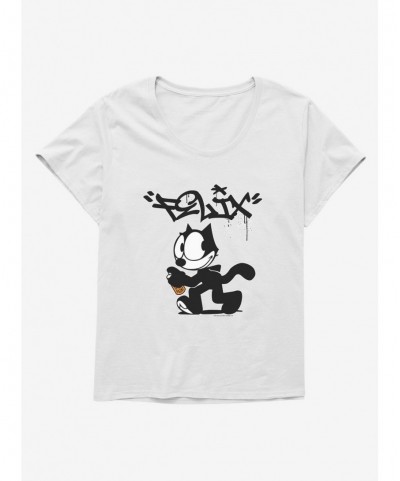 Unique Felix The Cat Spray Painting Felix Girls T-Shirt Plus Size $11.33 T-Shirts