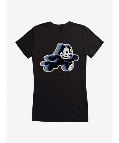 Cheap Sale Felix The Cat Hologram Felix Girls T-Shirt $8.17 T-Shirts