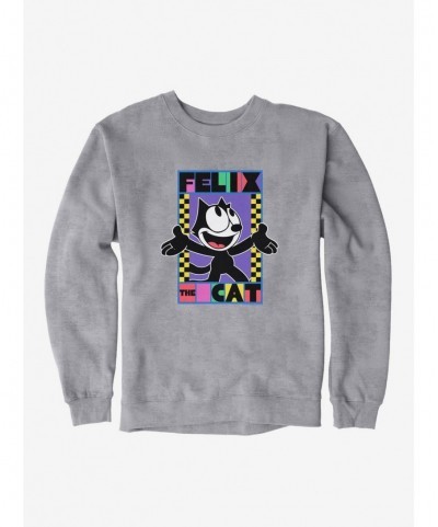 Low Price Felix The Cat 90s Checkers Graphic Sweatshirt $13.28 Sweatshirts