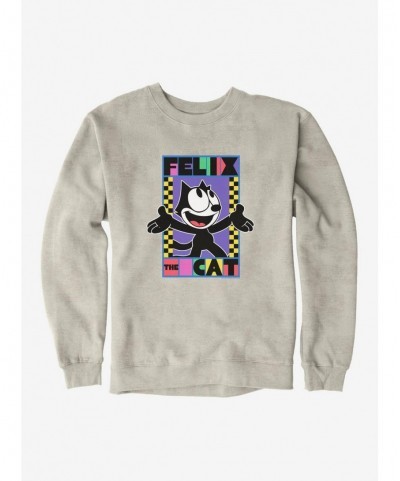 Low Price Felix The Cat 90s Checkers Graphic Sweatshirt $13.28 Sweatshirts