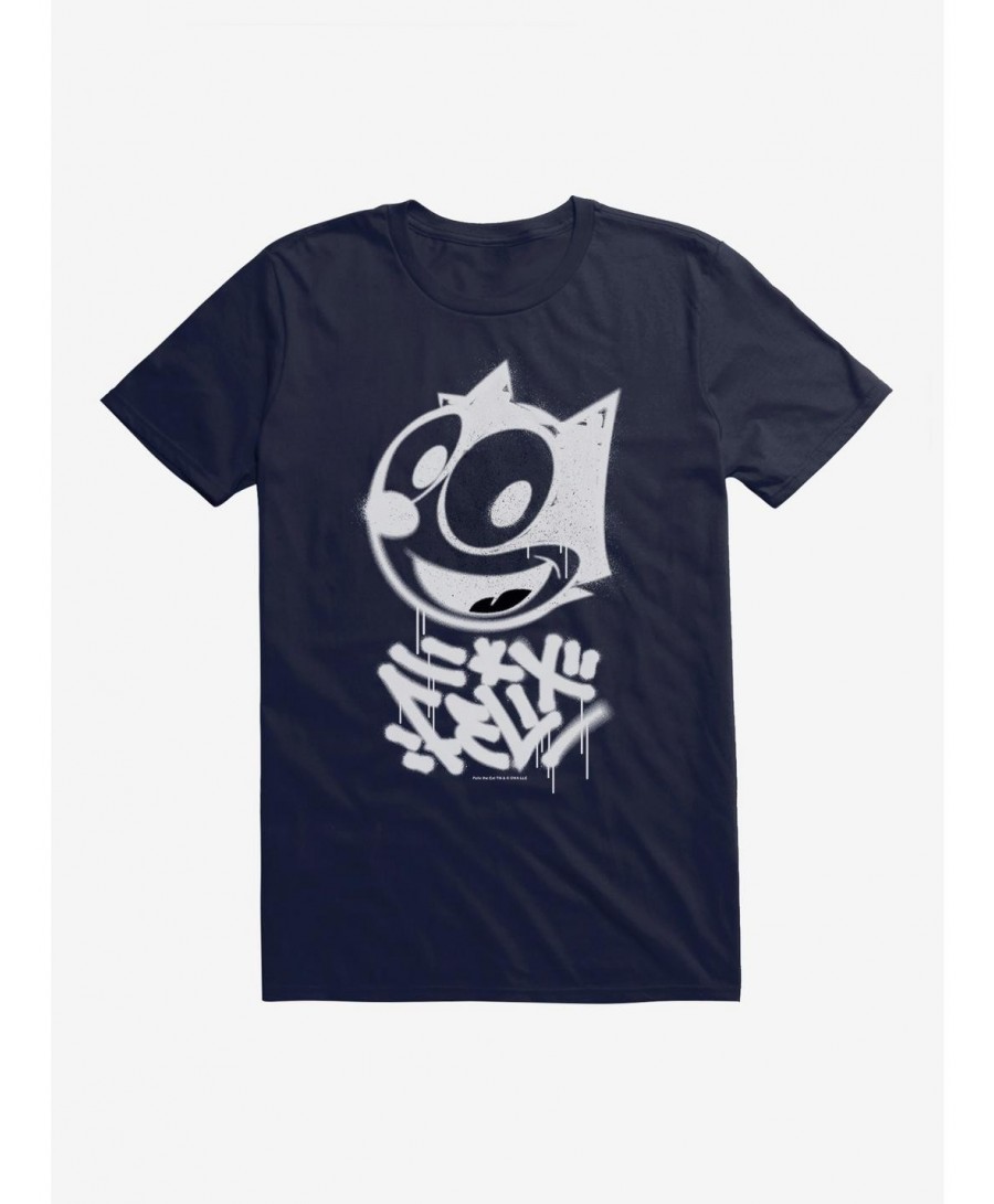 Clearance Felix The Cat Graffiti Art All Smiles Felix T-Shirt $5.93 T-Shirts