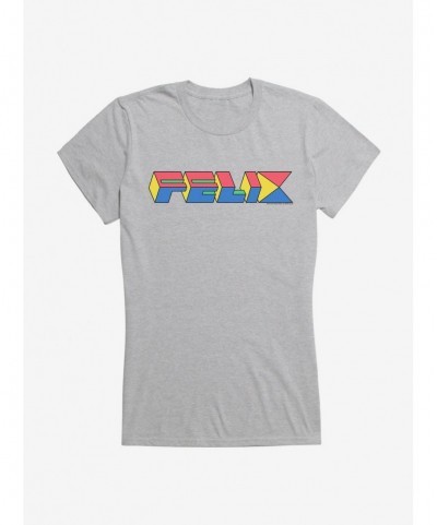 Hot Selling Felix The Cat 90s Cube Felix Text Girls T-Shirt $8.96 T-Shirts