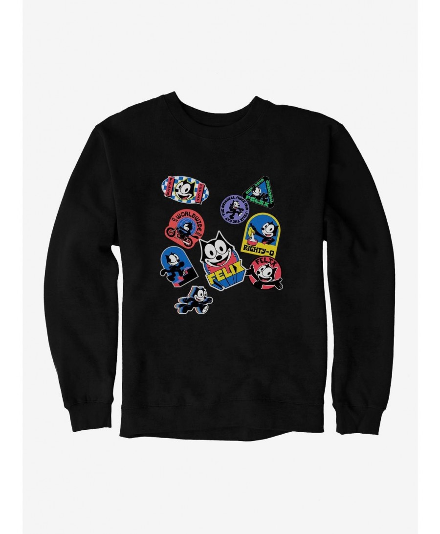 New Arrival Felix The Cat Sticker Collection Sweatshirt $13.28 Sweatshirts