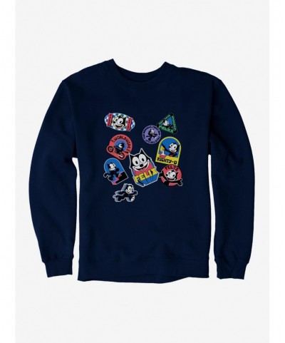 New Arrival Felix The Cat Sticker Collection Sweatshirt $13.28 Sweatshirts