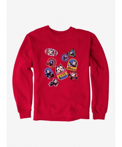 New Arrival Felix The Cat Sticker Collection Sweatshirt $13.28 Sweatshirts