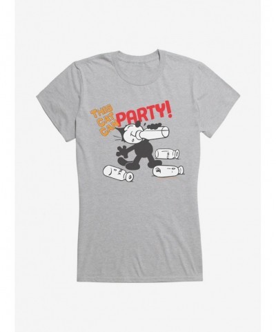 Clearance Felix The Cat This Cat Can Party Girls T-Shirt $8.57 T-Shirts