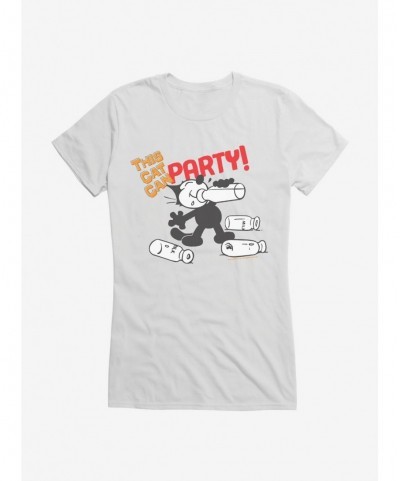 Clearance Felix The Cat This Cat Can Party Girls T-Shirt $8.57 T-Shirts