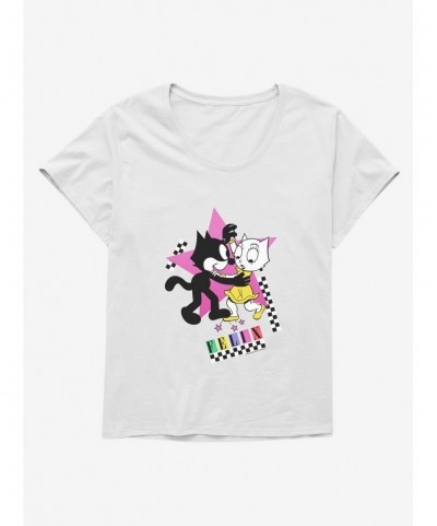 Festival Price Felix The Cat Kitty And Felix Dancing Girls T-Shirt Plus Size $10.17 T-Shirts