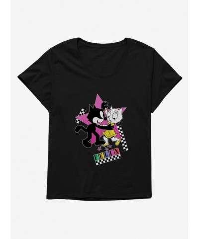 Festival Price Felix The Cat Kitty And Felix Dancing Girls T-Shirt Plus Size $10.17 T-Shirts