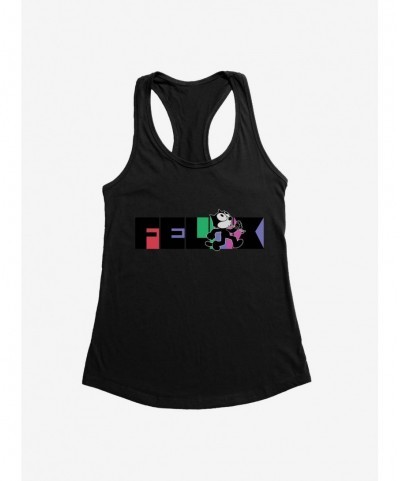 Exclusive Felix The Cat Whistling And Walking Block Text Girls Tank $7.77 Tanks