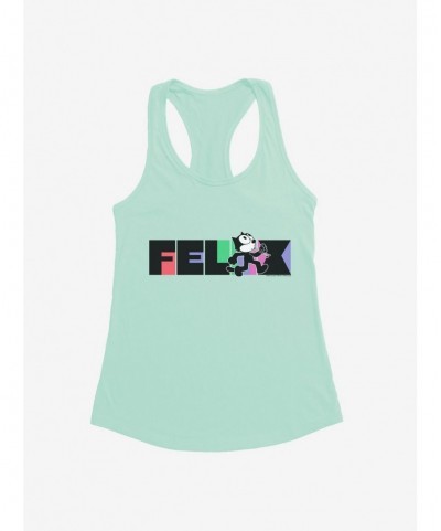 Exclusive Felix The Cat Whistling And Walking Block Text Girls Tank $7.77 Tanks