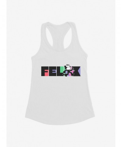 Exclusive Felix The Cat Whistling And Walking Block Text Girls Tank $7.77 Tanks