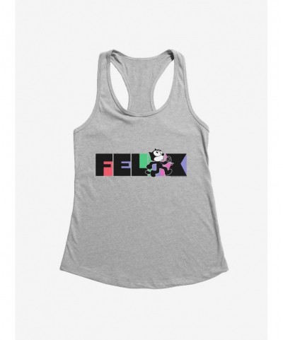 Exclusive Felix The Cat Whistling And Walking Block Text Girls Tank $7.77 Tanks