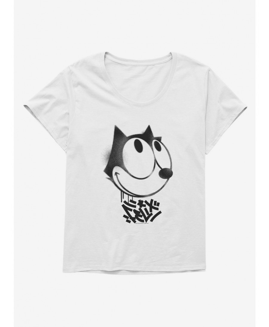 Huge Discount Felix The Cat Graffiti Art Smiling Felix Girls T-Shirt Plus Size $9.94 T-Shirts