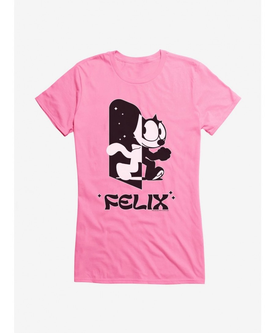 Absolute Discount Felix The Cat Black and White Girls T-Shirt $9.56 T-Shirts