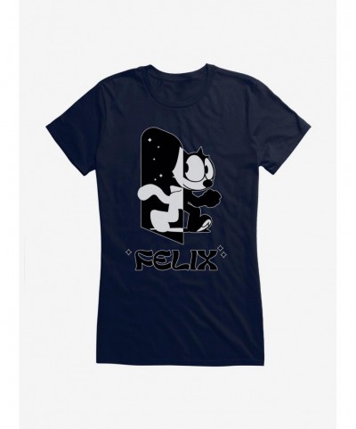 Absolute Discount Felix The Cat Black and White Girls T-Shirt $9.56 T-Shirts