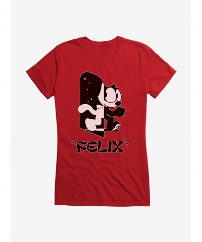 Absolute Discount Felix The Cat Black and White Girls T-Shirt $9.56 T-Shirts