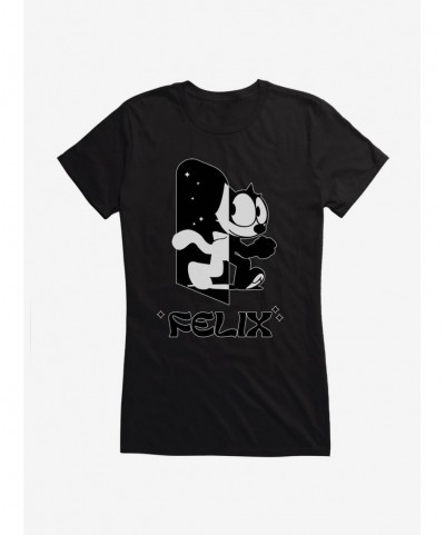 Absolute Discount Felix The Cat Black and White Girls T-Shirt $9.56 T-Shirts