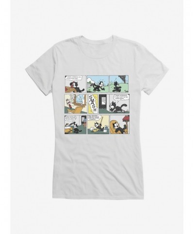 Pre-sale Felix The Cat Cleaning Up Comic Strip Girls T-Shirt $6.77 T-Shirts