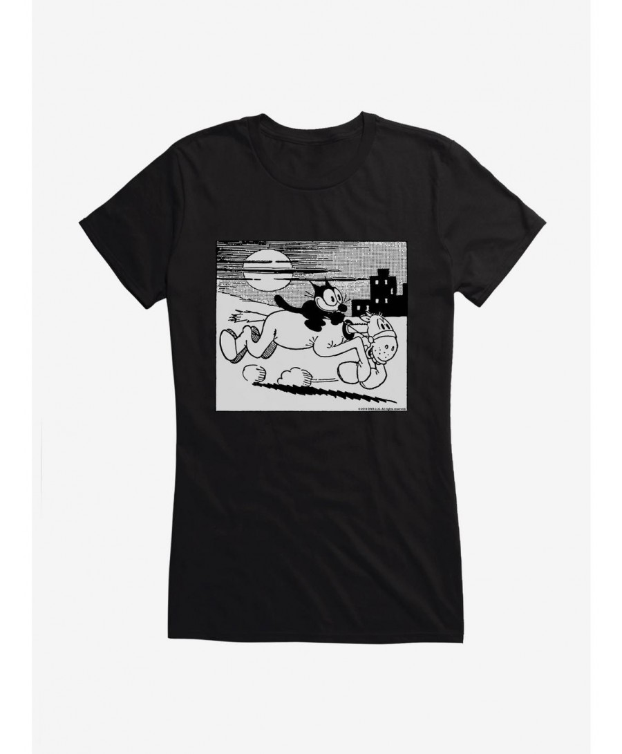 Discount Sale Felix The Cat Riding Through Town Girls T-Shirt $8.76 T-Shirts