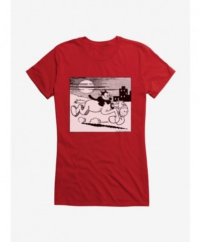 Discount Sale Felix The Cat Riding Through Town Girls T-Shirt $8.76 T-Shirts