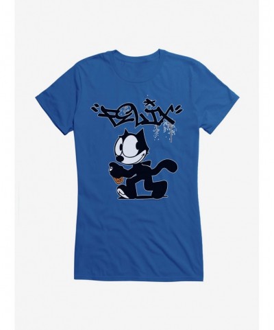 New Arrival Felix The Cat Spray Painting Felix Girls T-Shirt $6.97 T-Shirts