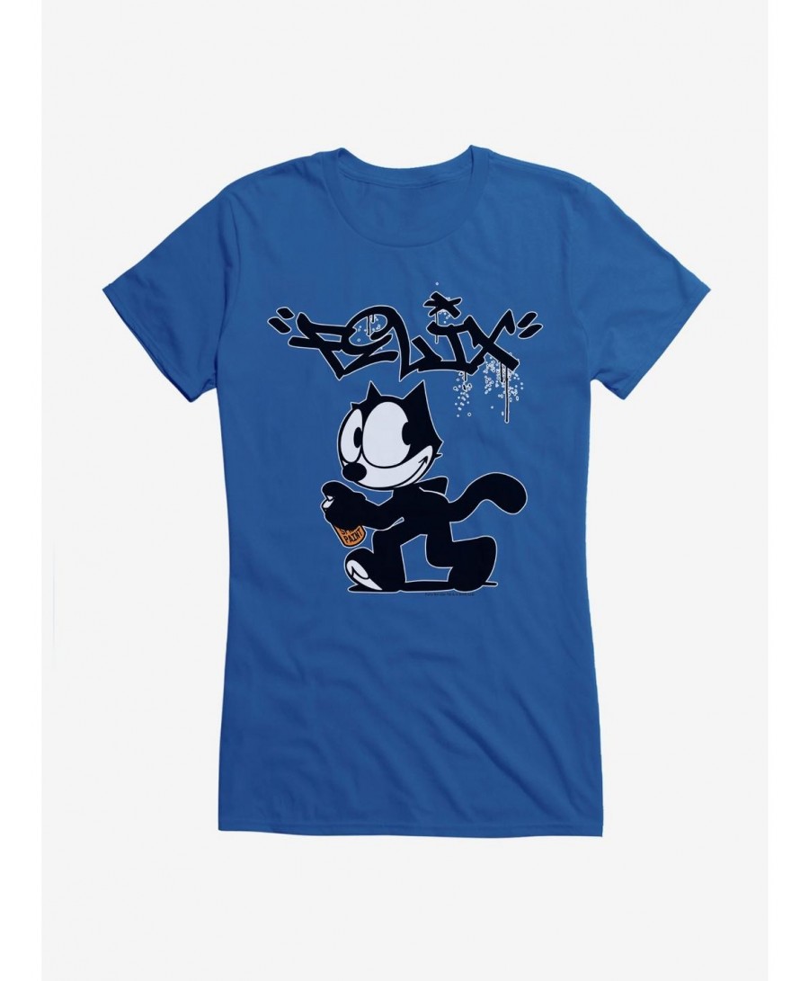 New Arrival Felix The Cat Spray Painting Felix Girls T-Shirt $6.97 T-Shirts