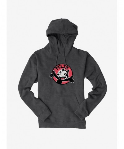 Flash Deal Felix The Cat Happy Smiles Sticker Graphic Hoodie $15.45 Hoodies